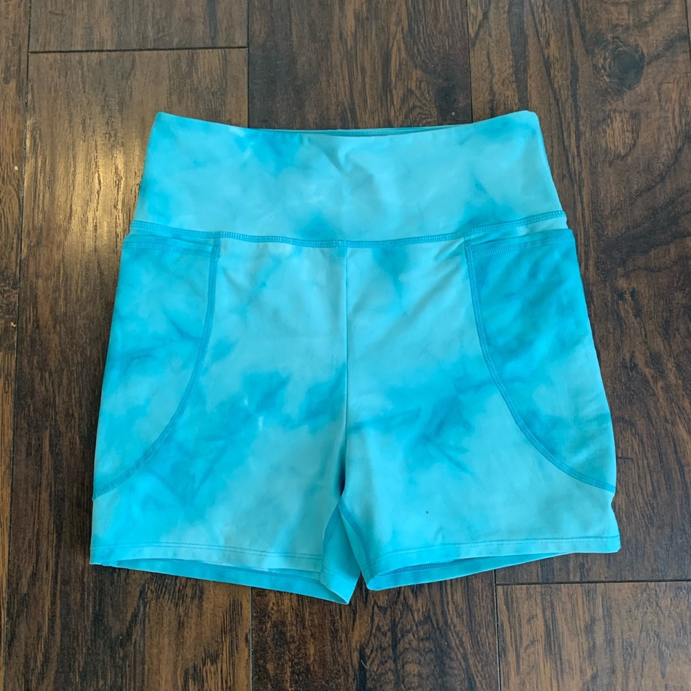 Blue High Waisted Tye Dye JoyLab Bike Shorts